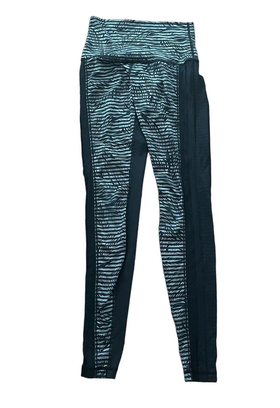 Lululemon Wunder Under Striped Leggings Full length Black & Gray Size 4